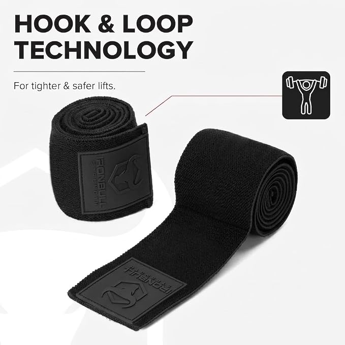 Elbow Wraps for Weightlifting (1 Pair) - 50" Elastic Elbow Braces for Weight Lifting - Elbow Support for Bench Press, Powerlifting, Fitness, & Gym Workout - Gym Elbow Straps Weightlifting - Elbow Compression Strap Brace