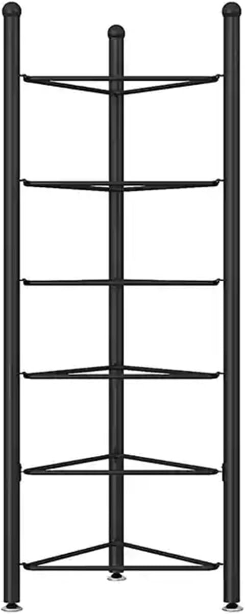 3/5/6/7 Tier Floor Stand Storage Organizer Exercise Half Balance Ball Storage Rack, Home Gym Workout Equipment for Bosu Slam Bowling Medicine Balls(Black,6 Layer - 63in)