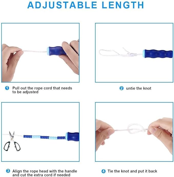 Zocy 2 Pack Jump Rope for Fitness Exercise Equipment, Tangle-Free Rope Skipping with Soft Beaded Segment, Premium Adjustable Jumping Rope for kids, women, men