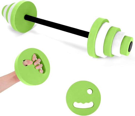 29.3’’Swimming Barbell Pool Dumbbell Swim Dumbbell with Water Exercise Discs High Density EVA Foam Aquatic Exercise Equipment