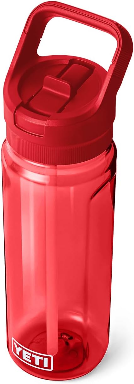YETI Yonder 750 ml/25 oz Water Bottle with Yonder Straw Cap, Rescue Red