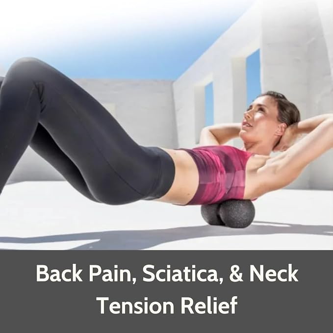 Rollga Peanut - The Better Peanut Ball Roller for Deep Tissue Massage, Mobility, Physical Therapy, Double Lacrosse Ball Massage, Back Pain, Myofascial Release, Muscle Knots, Suboccipital, & Acupoint