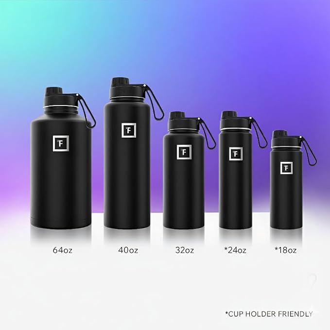 IRON °FLASK 32 oz Wide Mouth Water Bottle with Spout | Insulated Stainless Steel Sports Water Bottle with Leakproof Spout Lid - BPA Free, Cold 24 Hrs, Sweat Free (Twilight Blue)