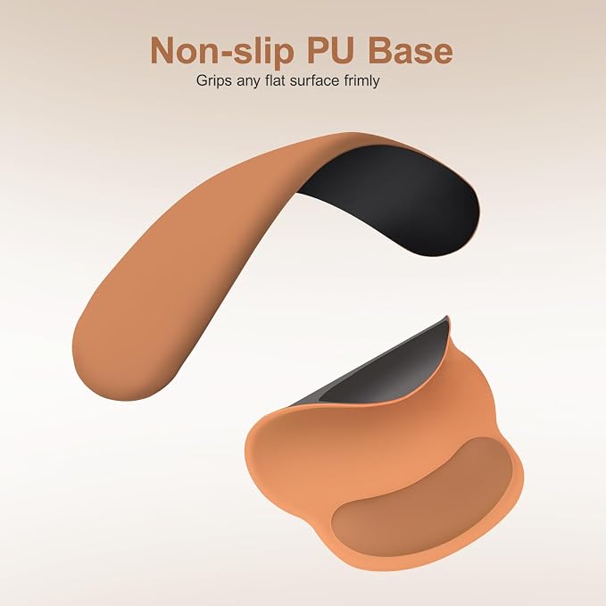 MOSISO Wrist Rest Support for Mouse Pad&Keyboard Set, Cosmic Orange | Circle Curved Ergonomic Mousepad Non-Slip Base Home/Office Pain Relief&Easy Typing Pad with Soft Cloth&Silicone Lining
