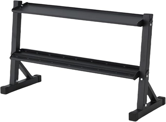 48" Kettlebell Storage Rack | 2-Tiers,1000LBS Weights Storage for Free Weights, Dumbbells, Kettlebells and Medicine Ball,Black,for Home Gym