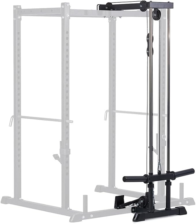 Titan Fitness T-2 Series 71" LAT Pulldown and Low Row Attachment, Plate-Loaded 300 LB Capacity, Space Saving Rack Mounted LAT Pulley Tower, Includes LAT Pulldown and Low-Row Handle