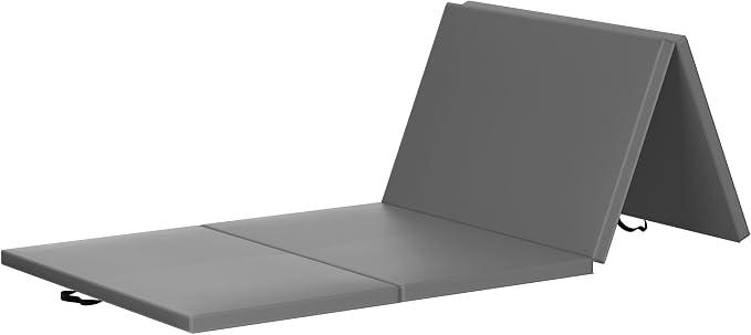 BalanceFrom 10x4 Feet 4-Panel Folding Gymnastics Mat – 2-Inch Thick Pad with Vinyl Surface and Carrying Handles for Tumbling, Yoga, Pilates, Home Workouts, and Martial Arts