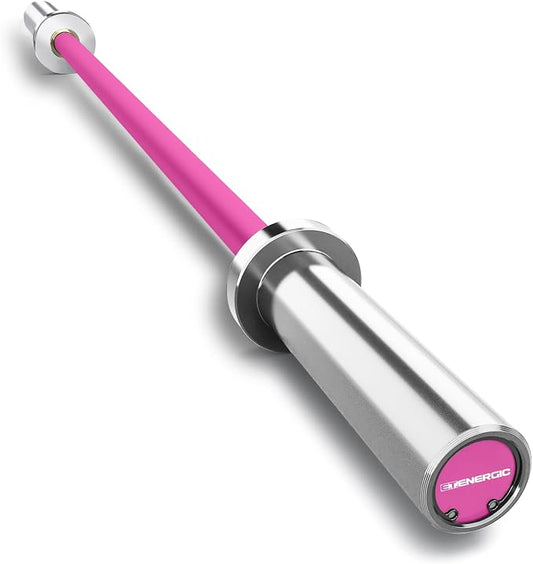4FT Chrome Steel Olympic Barbell, 500LB | 20LB compact bar with 28mm knurled grip, bearing sleeves, 7.6-inch loadable length, and 2-inch plate fit