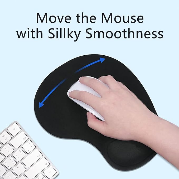 Ergonomic Mouse Pad with Wrist Rest, Gel Wrist Support Mousepad, Pain Relief Laptop Computer Mouse Pad, Non-Slip Mouse Pads for Office & Home (Grey)