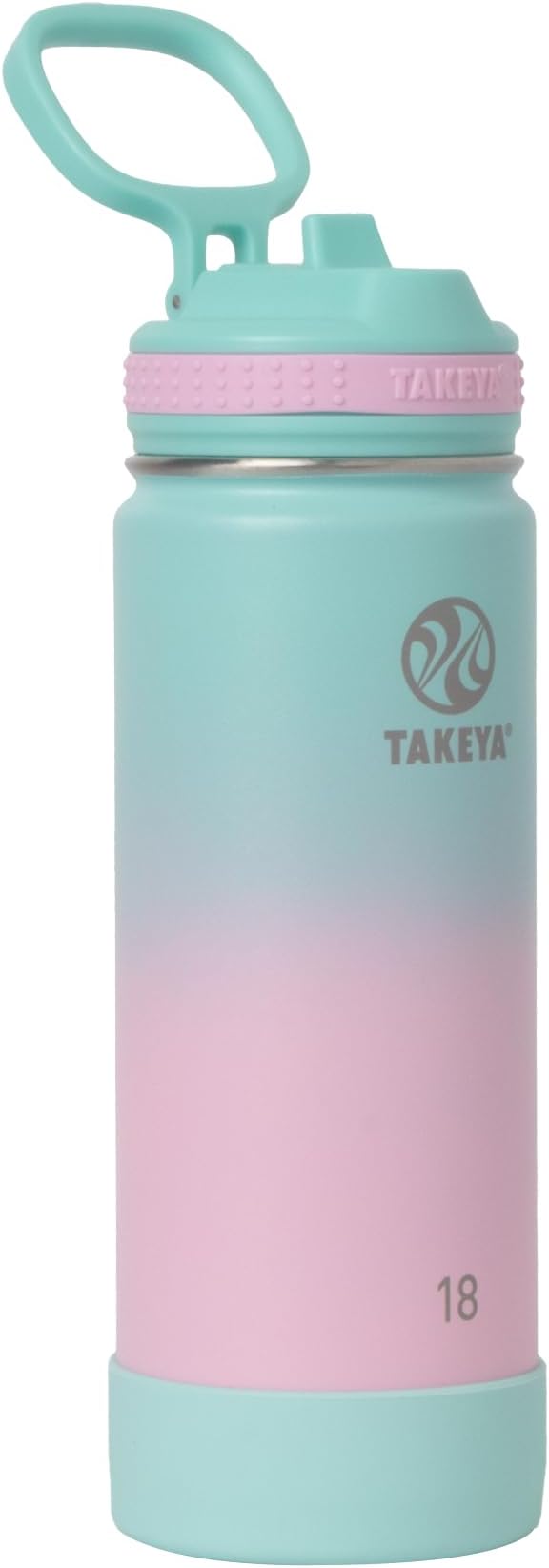 Takeya 18 oz Actives Stainless Steel Water Bottle with Straw Lid – Leakproof, Double-Wall Insulated, Keeps Drinks Cold 24 hrs/Hot 12 hrs, BPA-Free, Powder-Coated, Gym & Travel, Ombre Dream