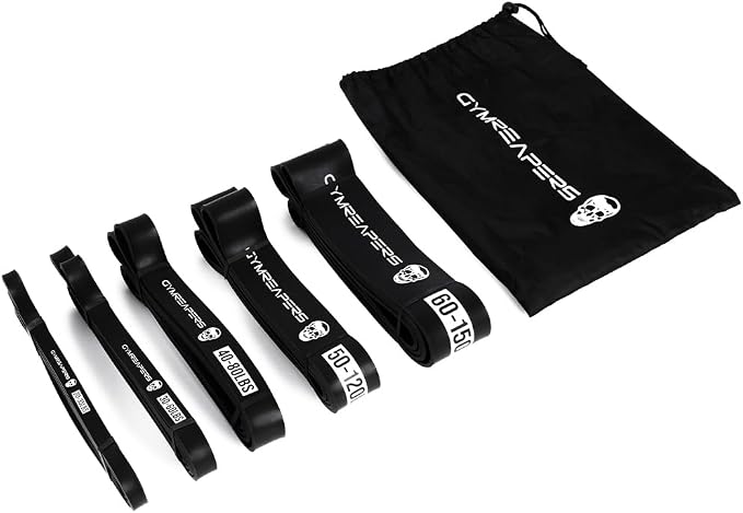 Gymreapers Resistance Bands for Working Out – Elastic Pull Up Exercise Assistance Bands Set for Powerlifting, Stretching, WOD, Strength Training – for Men & Women