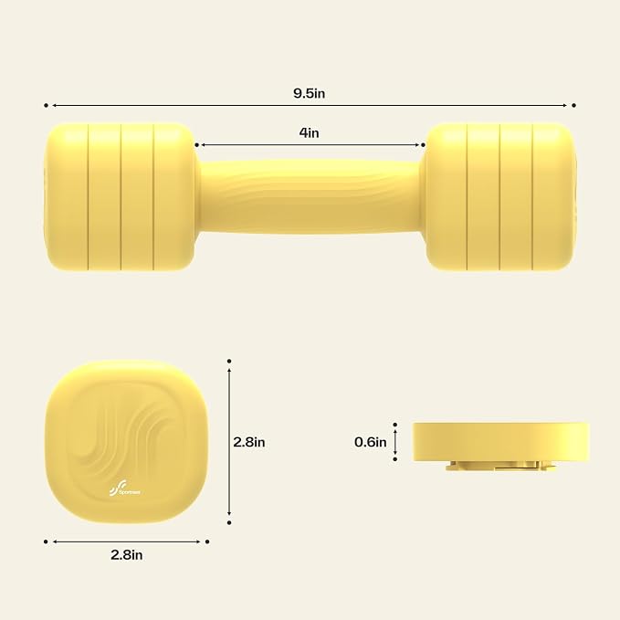 Adjustable Dumbbell Set of 2: Sportneer 4 in 1 Free Weights Dumbbells Set for Women, Hand Weights for Women at Home, Available in 5 lb × 2 and 10 lb × 2 Sets with Soft Rubber Handle for Home Gym Exercise Training