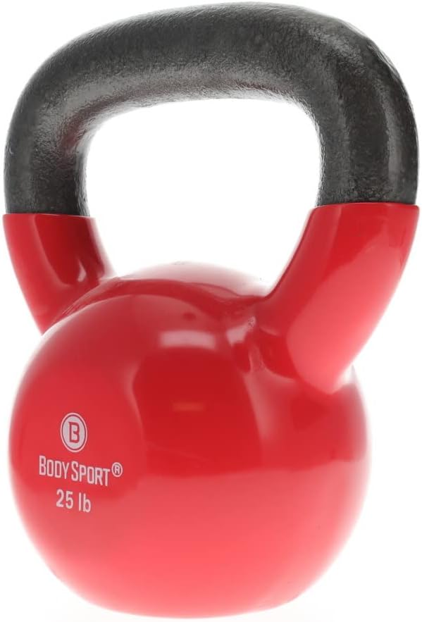 Body Sport Cast Iron Vinyl Coated Kettlebells – Kettlebell for Weight Lifting – Strength Training Kettlebell – Professional Fitness for Gym & At Home