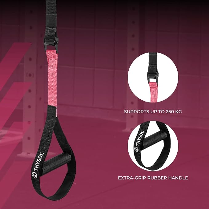 THYSOL Resistance Trainer Pro Xtreme Straps Army | Sling Trainer Set with Adjustable Door Anchor | Fitness Home Workouts - Suitable for Travelling & for Training Indoor & Outdoor