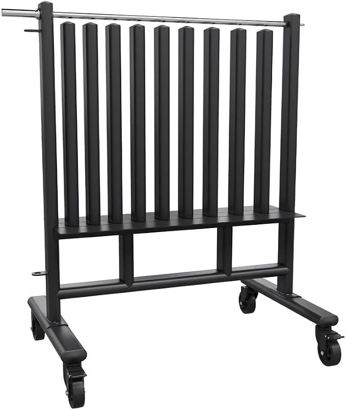 Power Systems Premium Dumbbell Storage Rack – Mobile Weight Rack with Wheels, Heavy Duty Steel Organizer for Home Gym, Fitness Studio & Commercial Use, Secure Space Saving Design (Rack Only)