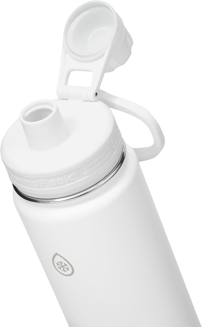 ThermoFlask Insulated Water Bottles, Spout Lid, 2-Pk, 24 oz, White/Blush