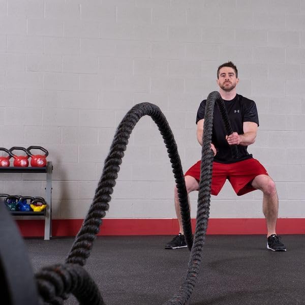 Body-Solid Fitness Training Battle Rope - Heavy Weighted Training Ropes for Home Gym, Ideal for Working Out and Strength Training - Exercise Rope for Adults