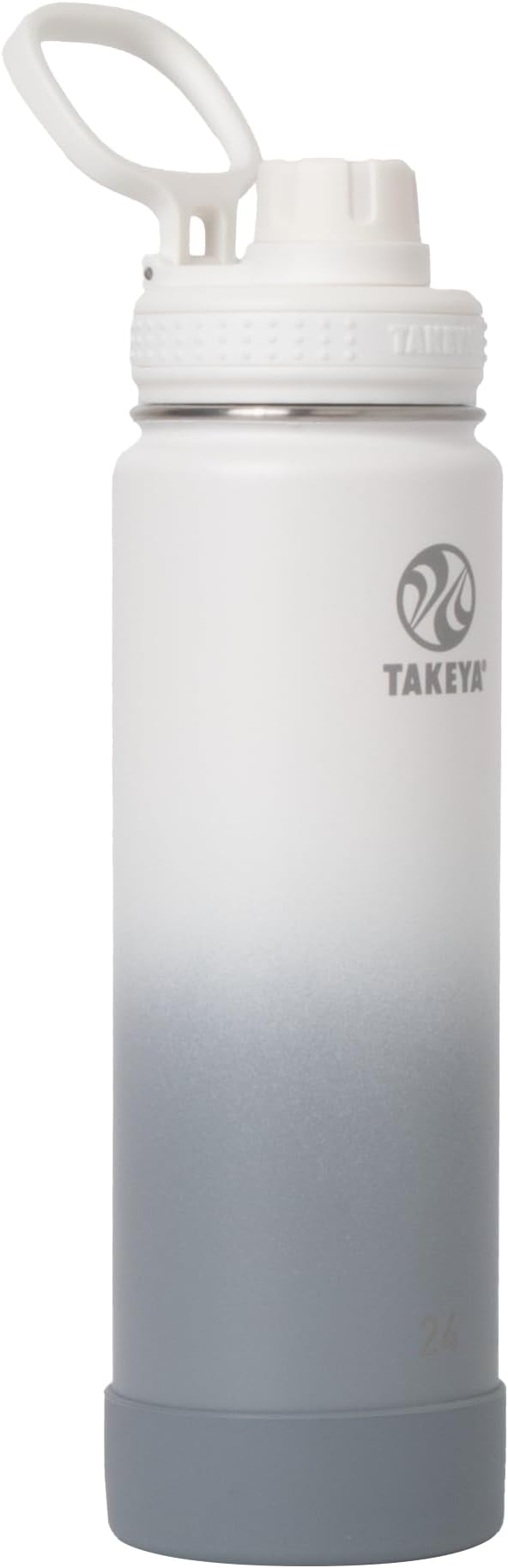 Takeya Actives Stainless Steel Water Bottle, Insulated Spout Lid, Keeps Drinks Cold 24 Hrs, Leakproof, Durable, Dishwasher Safe, Ideal for Gym, Travel, Fits Most Cup Holders, 24 oz/Ombre Morning Mist