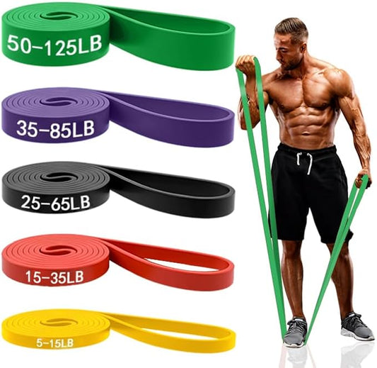 4PCS Resistance Bands for Working Out, Pull Up Assistance Bands Set | Latex Workout Bands for Men & Women, Exercise Bands Resistance for Body Stretching, Muscle Training and Physical Therapy