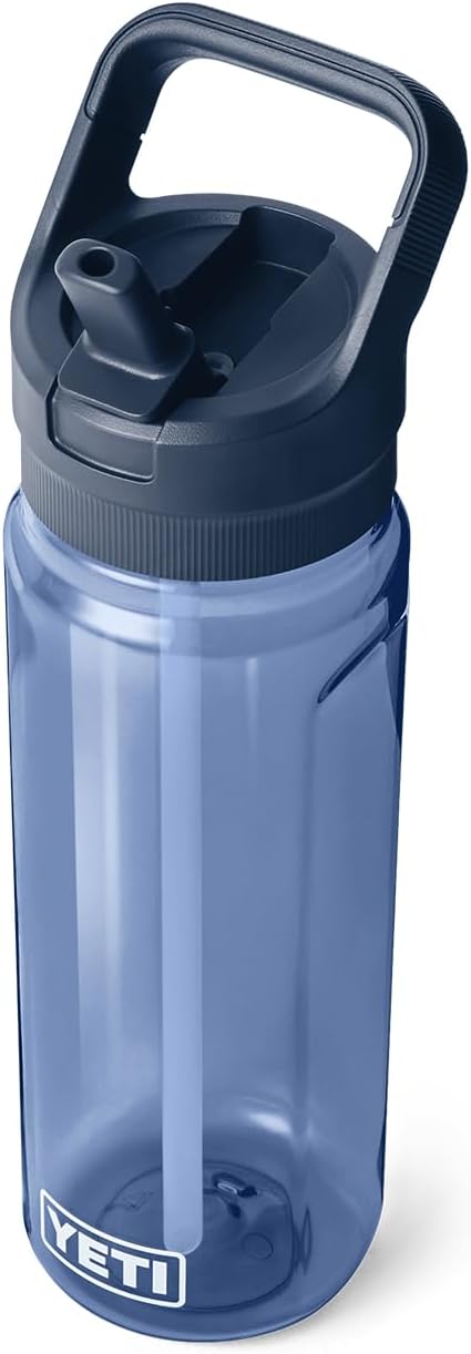 YETI Yonder 750 ml/25 oz Water Bottle with Yonder Straw Cap, Navy