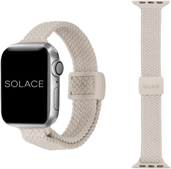 Solace Bands Imperium Adapt Wide Adjustable Nylon Braided Watch Band - Compatible with All Apple Watches - Solace Apple Watch Bands for Women & Men - Smart Watches Band Series 11-1, Ultra, SE
