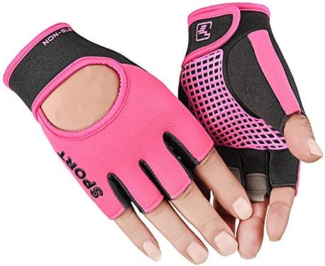 Workout-Gloves for Men Women Fingerless-Weightlifting Non-Slip Sport-Gloves | Women lightweight breathable Fabric, Non-Slip palms adjustable wrist straps for gym fitness training and cycling