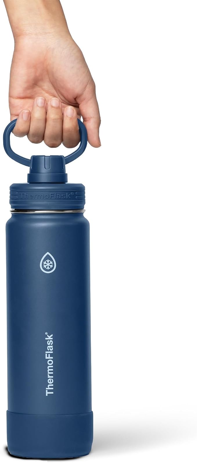 ThermoFlask Insulated Water Bottles, Spout Lid, 2-Pk, 24 oz, Blue/Black