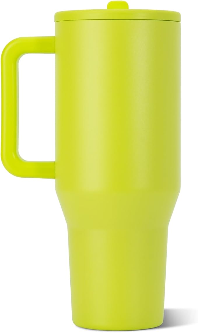 HydroJug Traveler 40oz, Insulated Tumbler with Handle & Straw, Lemon Lime