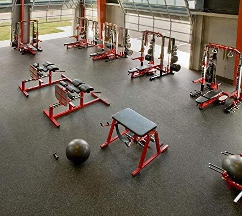 American Floor Mats 1/2in (12mm) Thick 10% Grey 4' x 18' Heavy Duty Rubber Rolls, Protective Exercise Mats, Commercial Gym Flooring