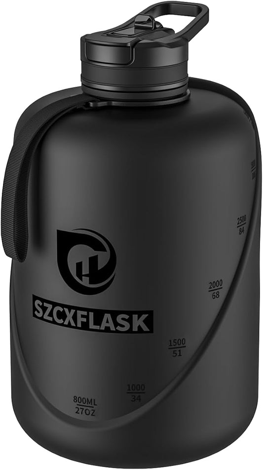 1 Gallon Water Bottle with Straw and Chug Lid, Dishwasher Safe Large Gym Jug, BPA Free Leakproof Plastic Sports Flask with Easy to Clean Handle & Carry Strap, 128 oz Water Bottle