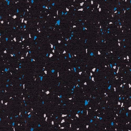American Floor Mats 3/8in (9mm) Thick 10% Blue/Grey 4' x 4' Heavy Duty Rubber Rolls, Protective Exercise Mats, Home Gym Rubber Flooring