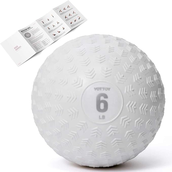 YOTTOY Slam Ball Medicine Ball, Sand-Filled No Bounce Weighted Ball with Textured Grip for Exercise, Strength Conditioning, Cardio, Core Workouts and Cross Training