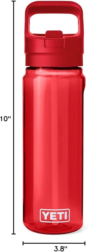 YETI Yonder 750 ml/25 oz Water Bottle with Yonder Straw Cap, Rescue Red
