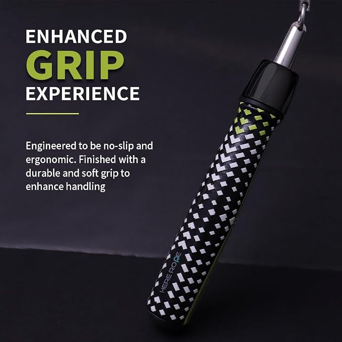 Hererope Weighted Jump Ropes for Men & Women, 1/2 LB Jump Rope Weighted With Ball-bearing, No-Slip Grip, Durable Steel Cable, Heavy Jump Rope Designed for Fitness, High-Intensity Strength Workouts, crossfit