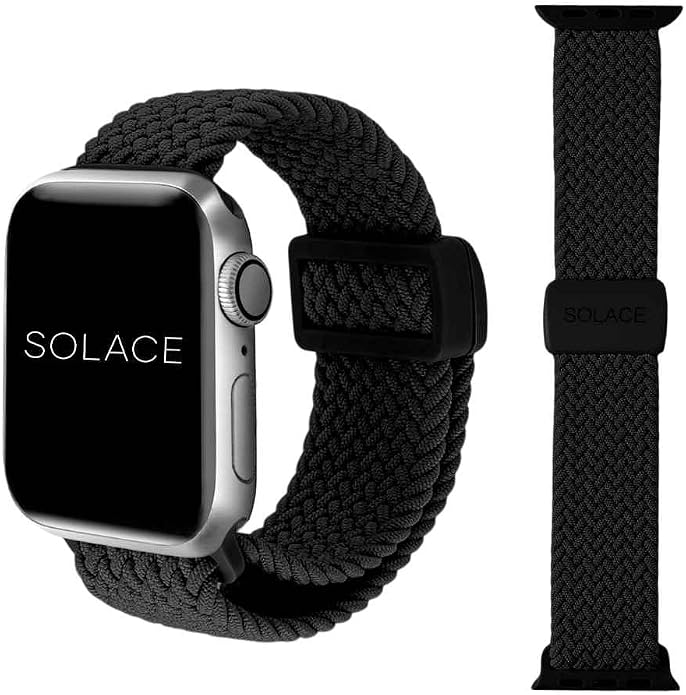 Solace Bands Imperium Adapt Wide Adjustable Nylon Braided Watch Band - Compatible with All Apple Watches - Solace Apple Watch Bands for Women & Men - Smart Watches Band Series 11-1, Ultra, SE