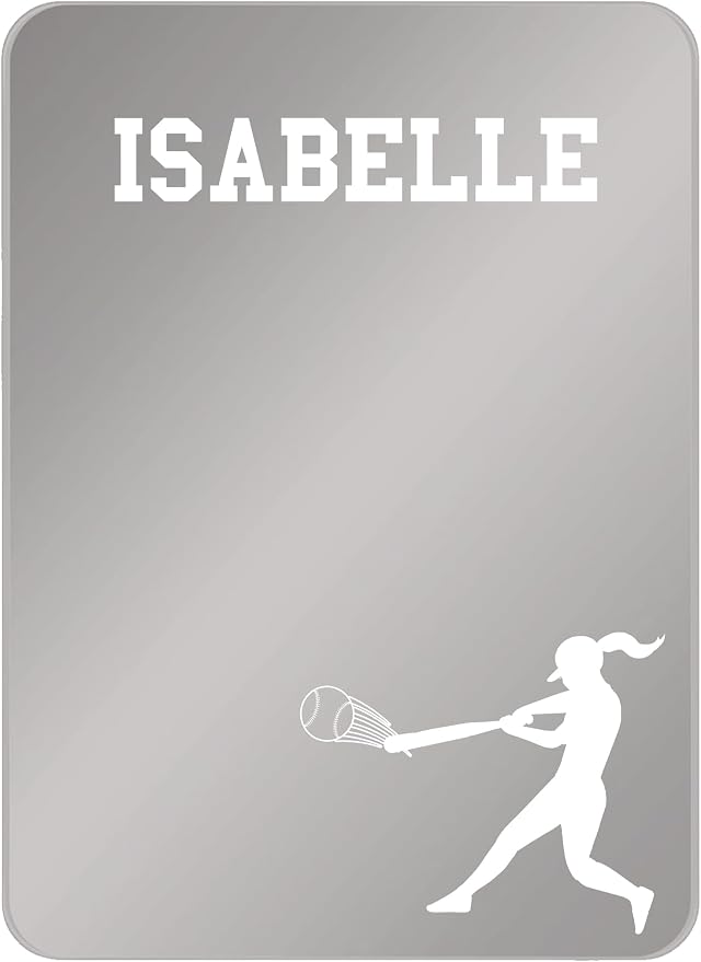 Personalized Sports Player Fan Team Club Locker Mirror Magnet – Back to School Decor, Colorful Magnetic Organizer Accessory for Gym, Home, Office & Refrigerator (Softball)