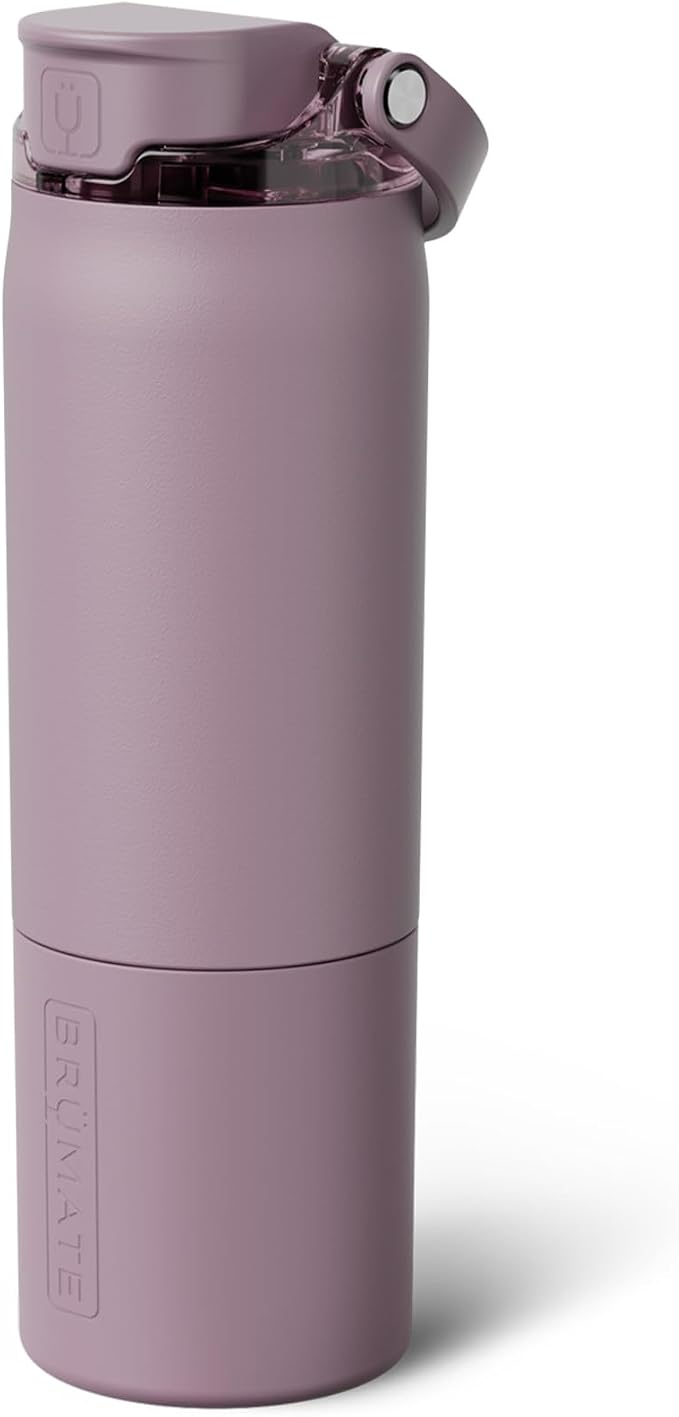 BrüMate Rise 25oz Water Bottle With 100% Leakproof Covered Silicone Straw | Insulated Stainless Steel Water Bottle | Cup-Holder Friendly | Fast Flow | Soft Sip Silicone Spout | BPA-Free (Lilac Dusk)