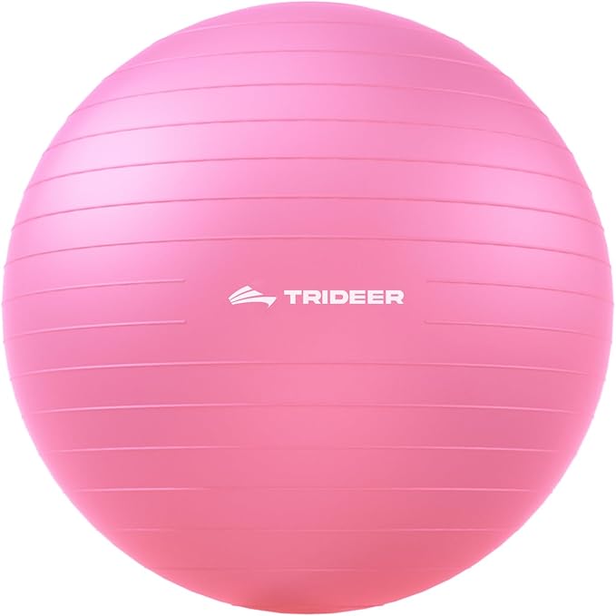 Trideer Yoga Ball for Exercise, Pilates, Core & Balance Training, Stability Ball for Pregnancy & Birthing Prep, Physical Therapy, Daily Stretching, Office Chair for Active Sitting, Quick Pump Included
