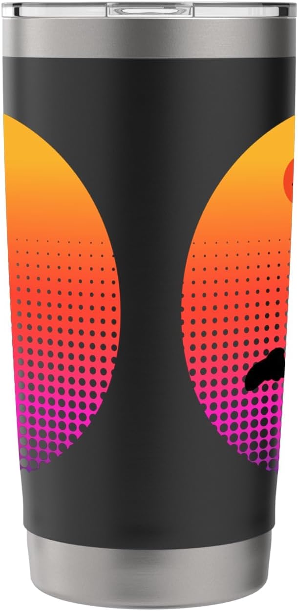 Basketball Game Hoop Slam Dunk Ball Retro Sunset Player Gift Stainless Steel Insulated Tumbler