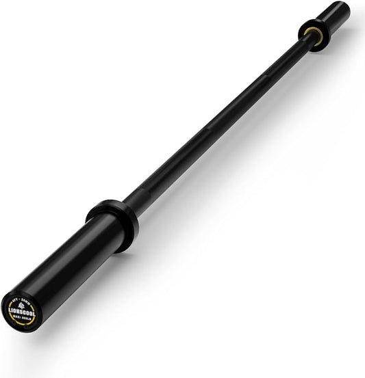 LIONSCOOL 4ft/4.9ft/6ft 2-Inch Olympic Barbell for Strength Training | Weightlifting, Squat, Curl, Deadlift, Press, Hip Thrust Straight Weight Bar, 350/500lbs Capacity, Chrome, Black, Silver, Red