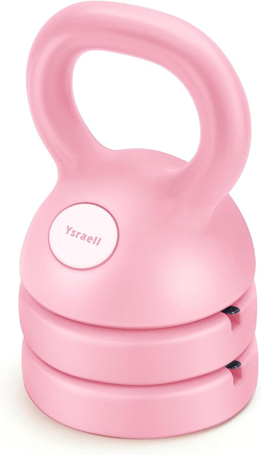 Adjustable Kettlebell Weight Set: 3-in-1 Kettlebells (5lbs 8lbs 12lbs) for Home Gym Full-Body Workout Strength Training Weight Loss | Good for Beginners