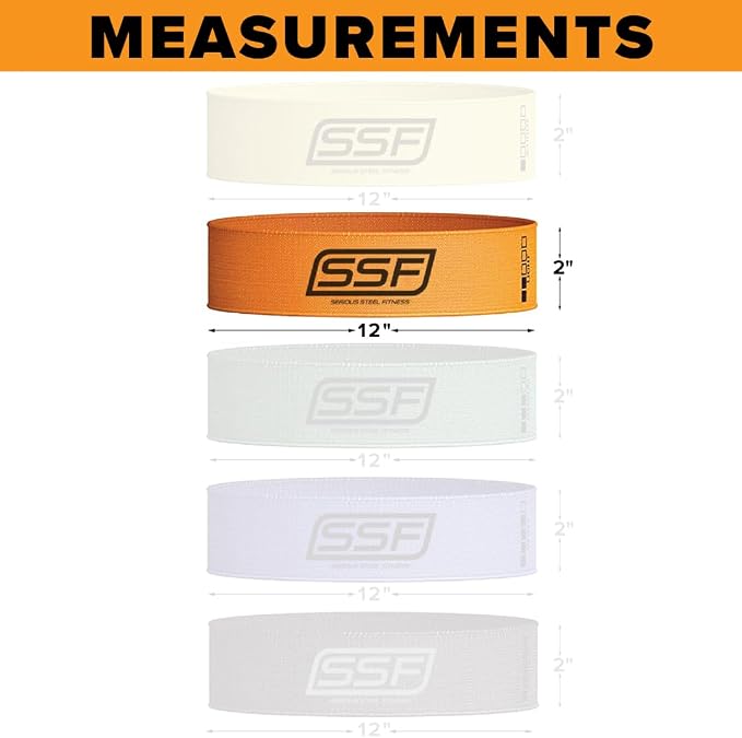 Fabric Mini Loop Non-Slip Resistance Band Set | Warm-Up, Physical Therapy, Glute Training, Speed and Agility Exercise Bands