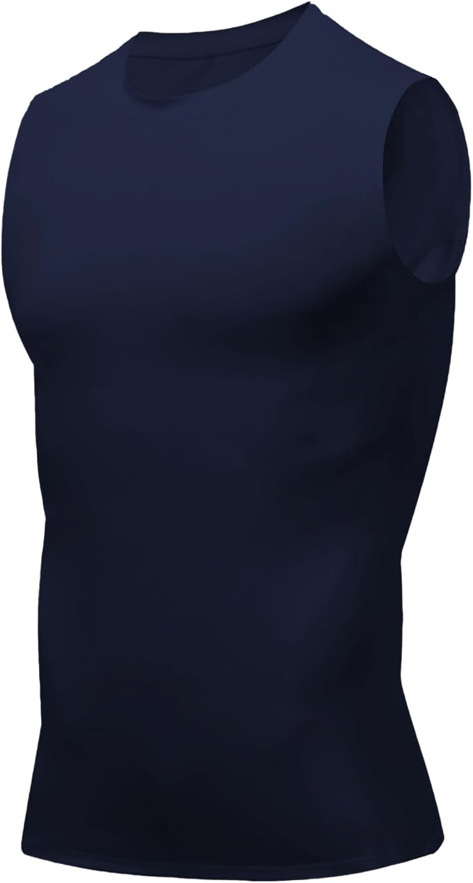 Compression Shirt Men Slimming Body Shaper Vest Crewneck Workout Tank Top | Tummy Control Undershirts, Gynecomastia Compression Shirts, Back Support, Sleeveless Muscle Shirts, Shaping Tank Top