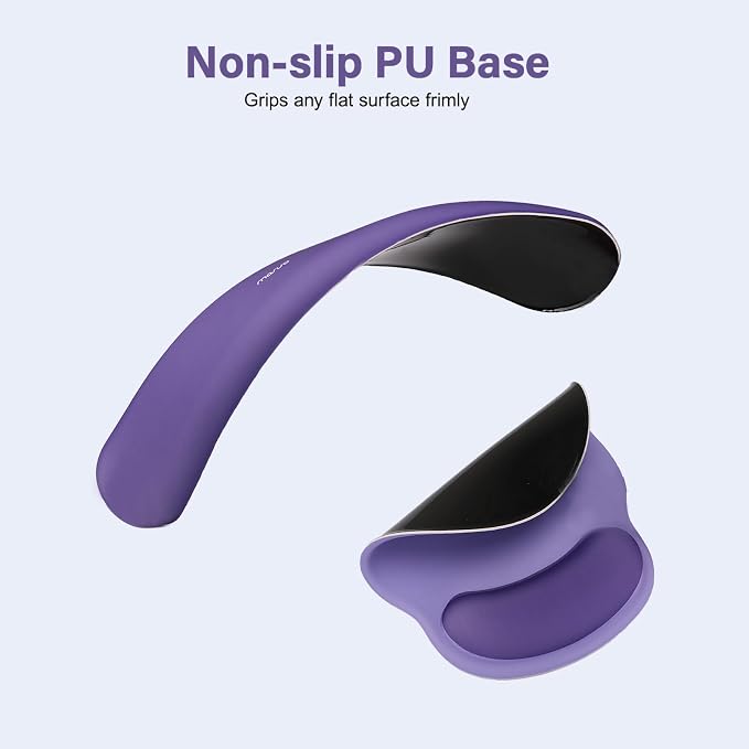 MOSISO Wrist Rest Support for Mouse Pad&Keyboard Set, Imperial Purple | Circle Curved Ergonomic Mousepad Non-Slip Base Home/Office Pain Relief&Easy Typing Pad with Soft Cloth&Silicone Lining