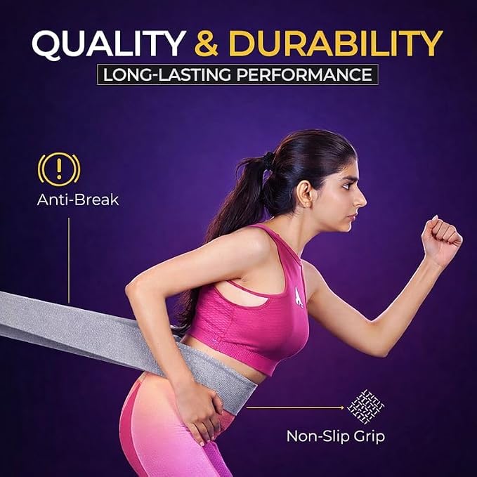 76 Inch Extended Length Resistance Bands - Heavy Duty Elastic Fabric & Natural Rubber Long Workout Loop for Pull Up Assist, Vertical Jump Training, Mobility & Full Body Fitness