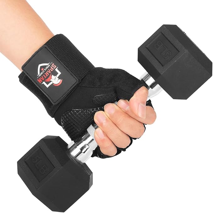 Spartan Gym Gloves for Men & Women – Weight Lifting Gloves with Wrist Support, Full Palm Protection, Breathable Non-Slip Grip for Weightlifting, Workout, Training, Fitness, Crossfit, Exercise