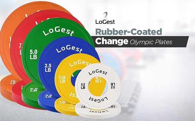 Logest Change Weight Plates 0.50LB 1.25LB 2.5LB 5LB Set Weight Plates for Olympic Bars Perfect for Strength Training Weight Plates Exercise Balance Increase Fractional Plate Olympic Bumper Plates
