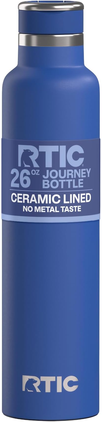 RTIC 26oz Journey Water Bottle, Ceramic Lined, Cobalt | Stainless Steel Metal, Insulated for Hot and Cold Drinks, Sports, Travel and Camping