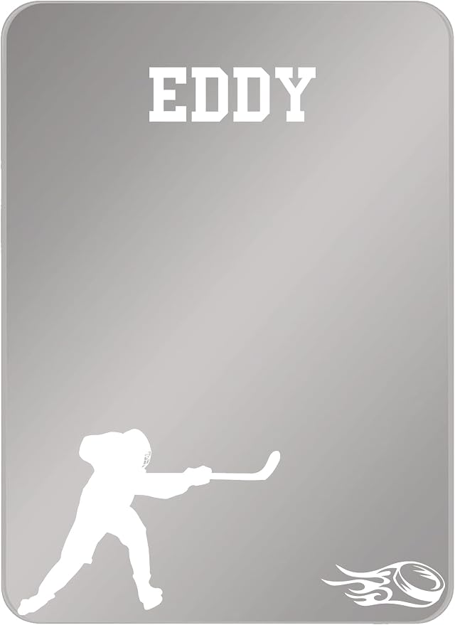 Personalized Sports Player Fan Team Club Locker Mirror Magnet – Back to School Decor, Colorful Magnetic Organizer Accessory for Gym, Home, Office & Refrigerator (Hockey)