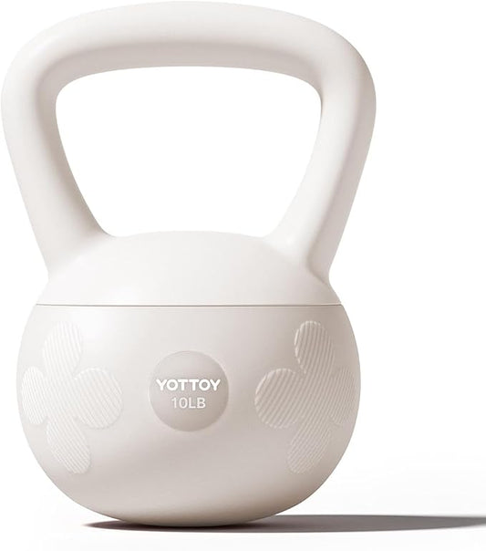 YOTTOY Soft Kettlebell for Home Workouts, Anti-Slip Wide Handle Strength Training Kettlebells, Cushioned Base for Safety - Ideal for Men, Women & Beginners